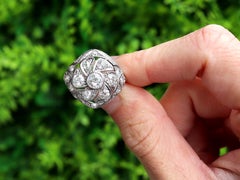 Antique 2.19 Carat Diamond and Platinum Cocktail Ring