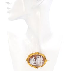 Antique 21K Yellow Gold Judgement of Paris Cameo Brooch