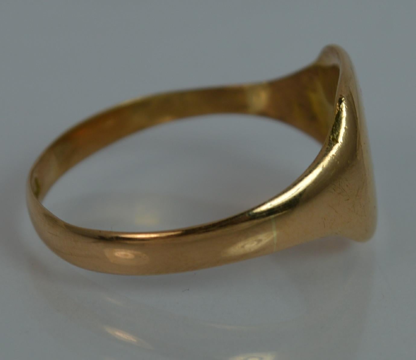 Antique 22 Carat Gold Plain Signet Ring 2