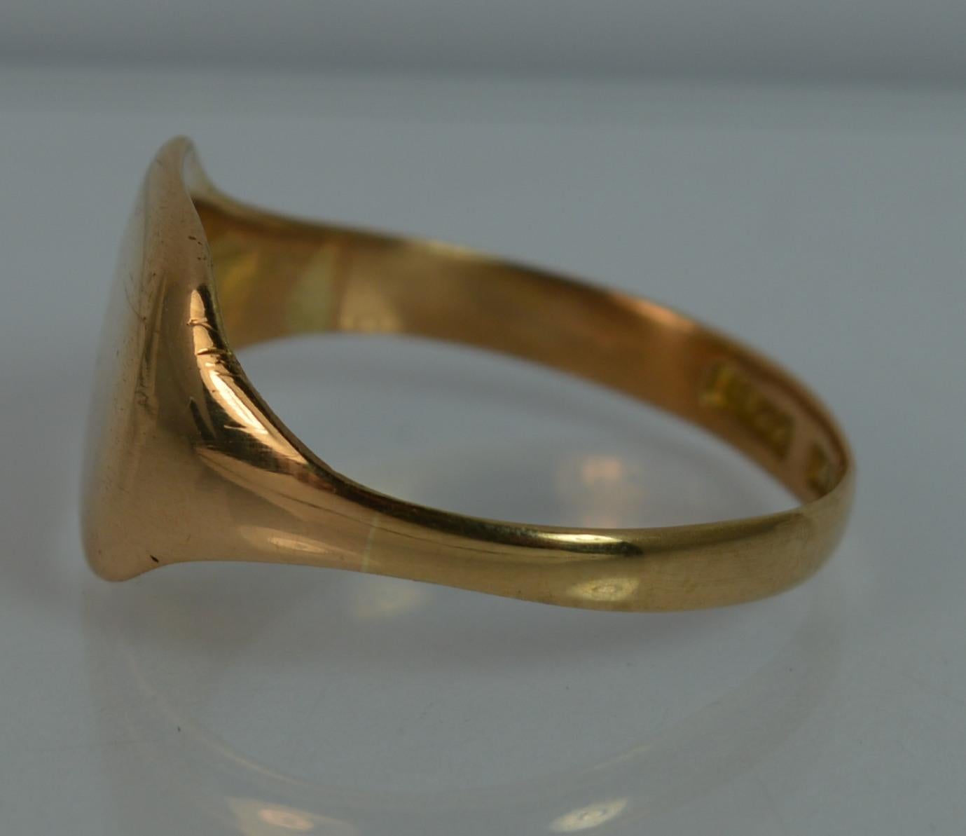 Women's or Men's Antique 22 Carat Gold Plain Signet Ring