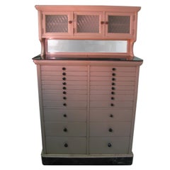 Early 20th C. Antique 22-Drawer Dental Cabinet All Original