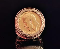 Antique 22 Karat Gold Sovereign Ring Mounted, 9 Karat Gold Ring