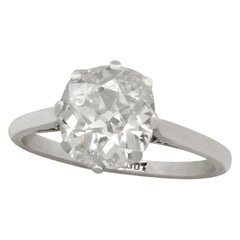 Antique 2.20 Carat Diamond and White Gold Solitaire Ring