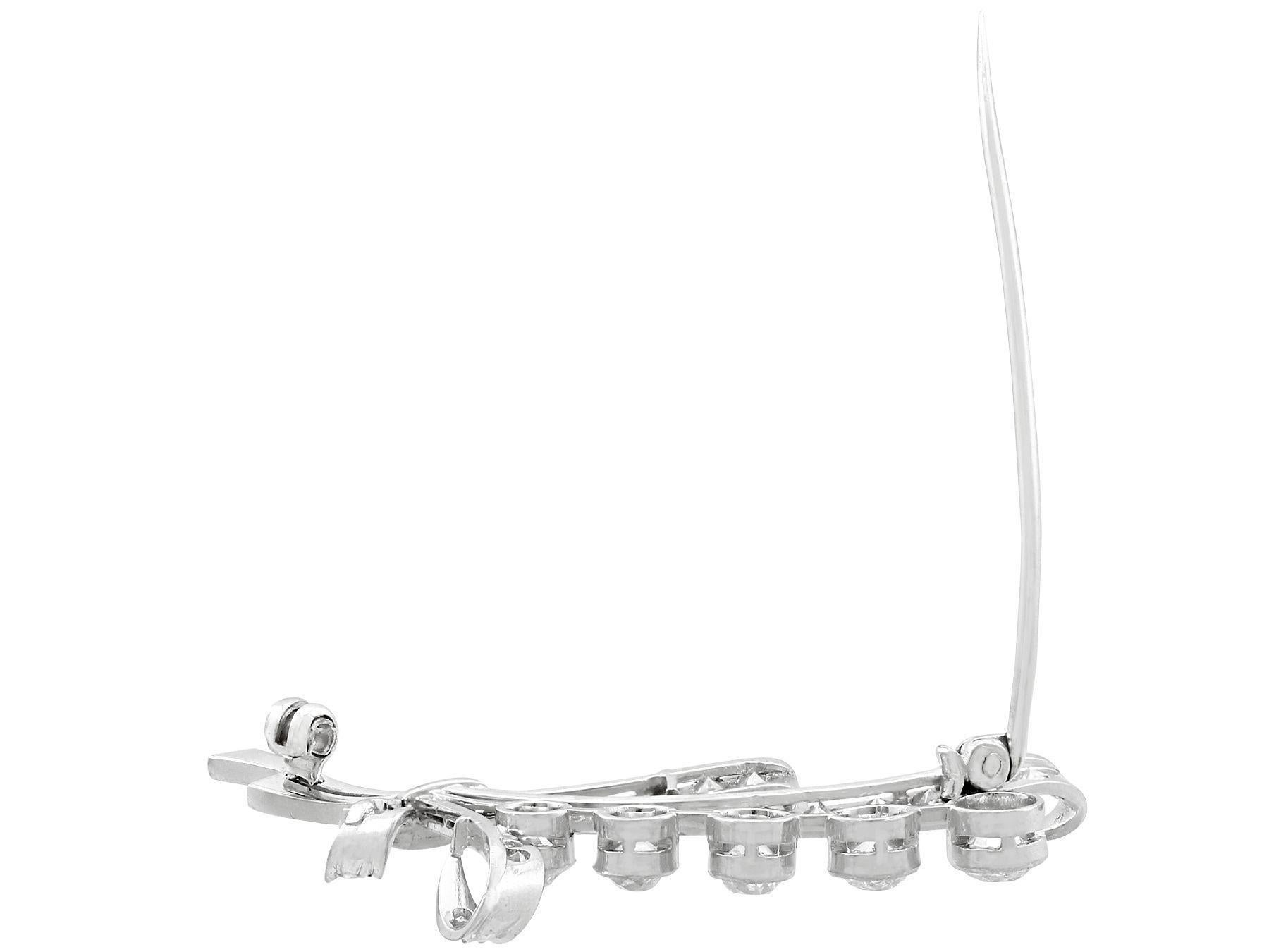 Antique 2.23ct Diamond and Platinum Spray Brooch, circa 1910 1