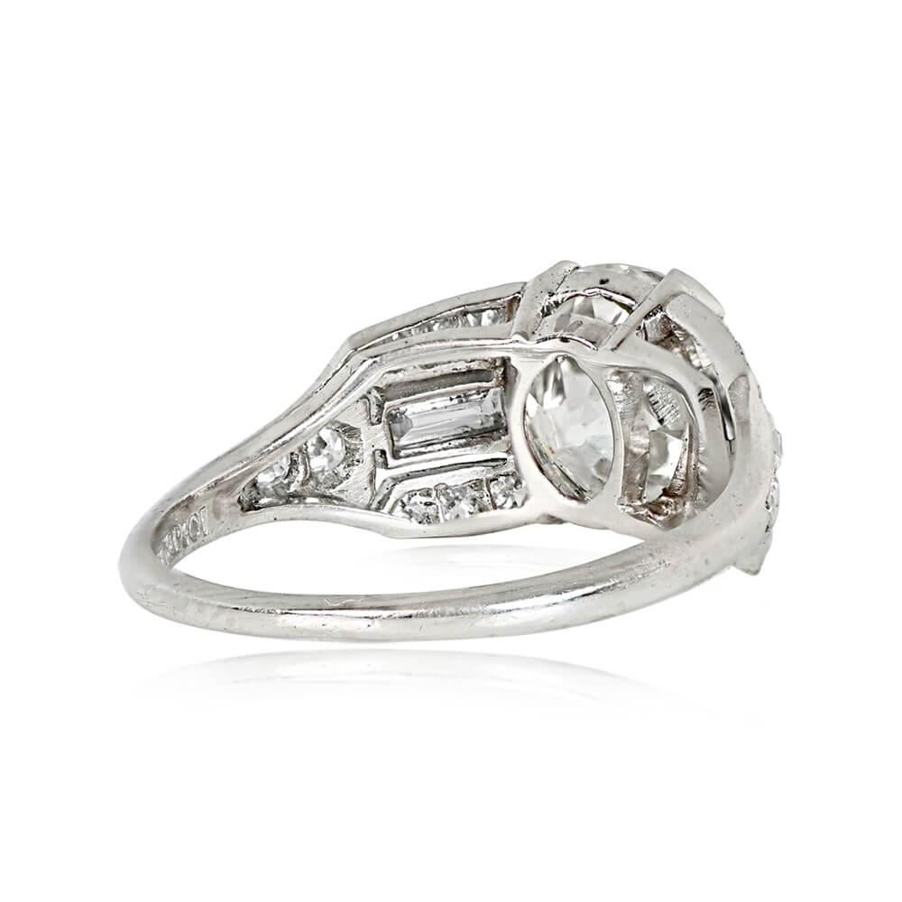Old European Cut Antique 2.26 Carat Old Euro-Cut Diamond Engagement Ring, VS1 Clarity, Platinum For Sale
