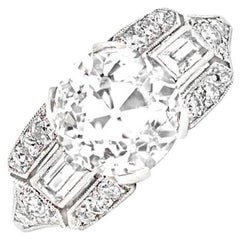 Antique 2.26 Carat Old Euro-Cut Diamond Engagement Ring, VS1 Clarity, Platinum