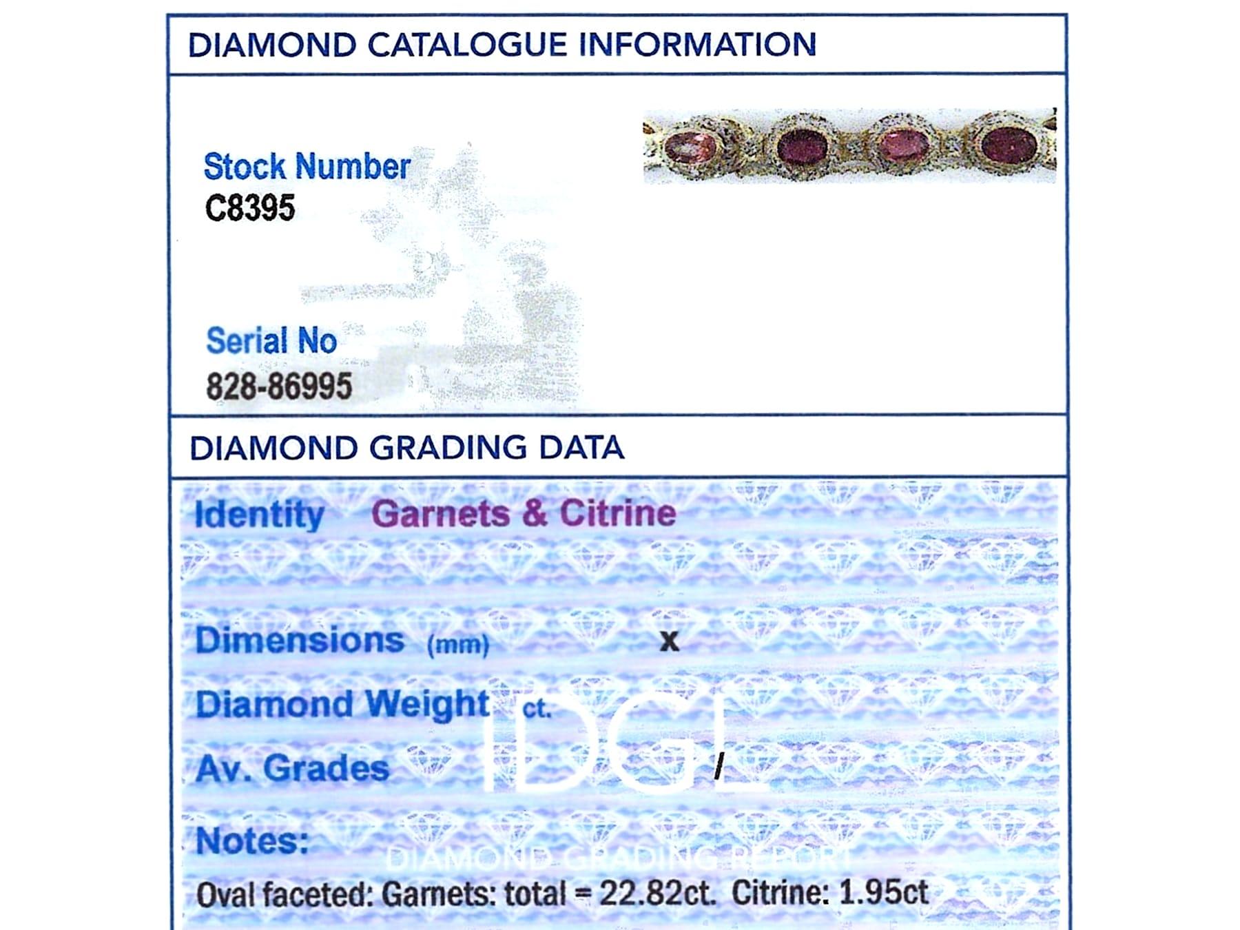 Antique 22.82 Carat Garnet and 1.95 Carat Citrine 10k Yellow Gold Bracelet For Sale 2