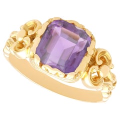 Antique 2.28Ct Amethyst and 15k Yellow Gold Ring Circa 1840