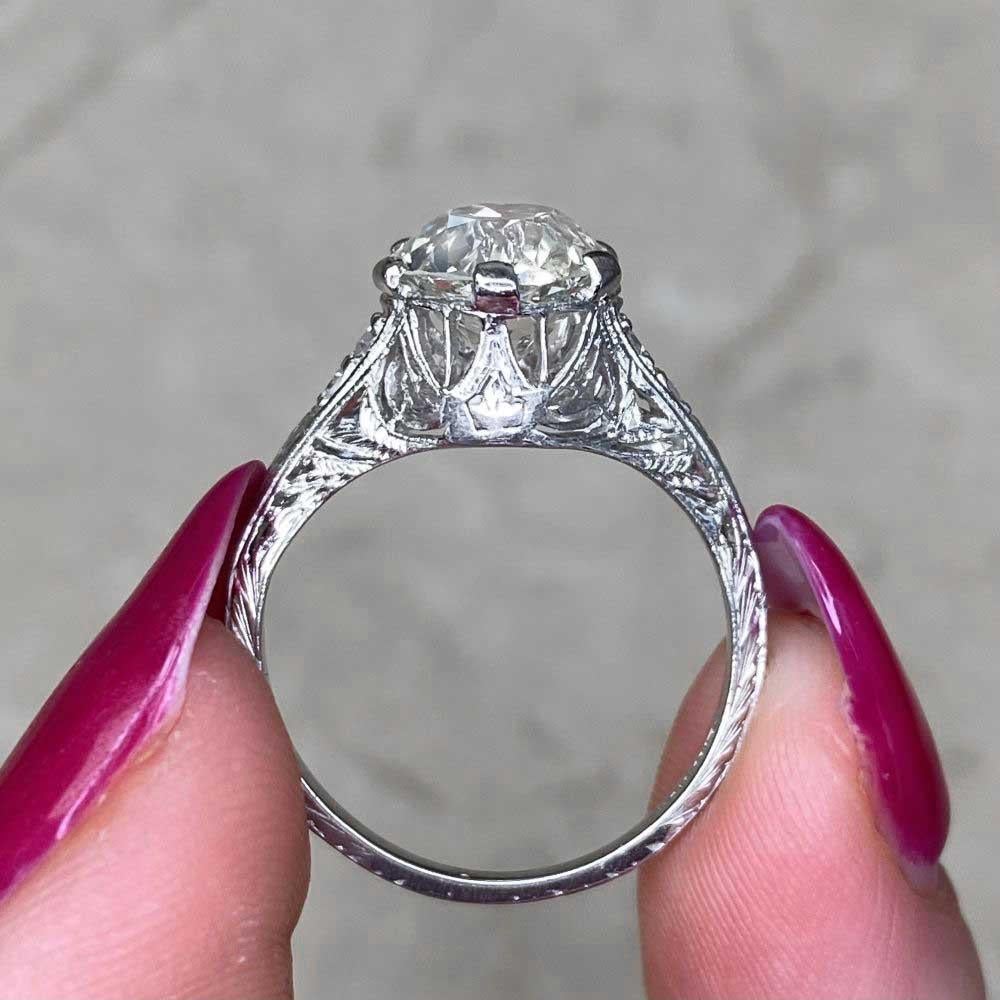 Antique 2.28ct Old European Cut Diamond Engagement Ring, Platinum, Circa 1920 5