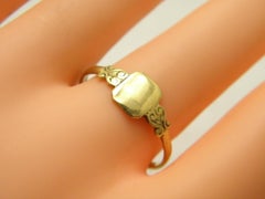 Antique 22ct Gold Art Nouveau Signet Band Ring U1/2 10.5 900 Purity c1870s