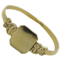 Antique 22ct Gold Art Nouveau Signet Band Ring U1/2 10.5 900 Purity c1870s