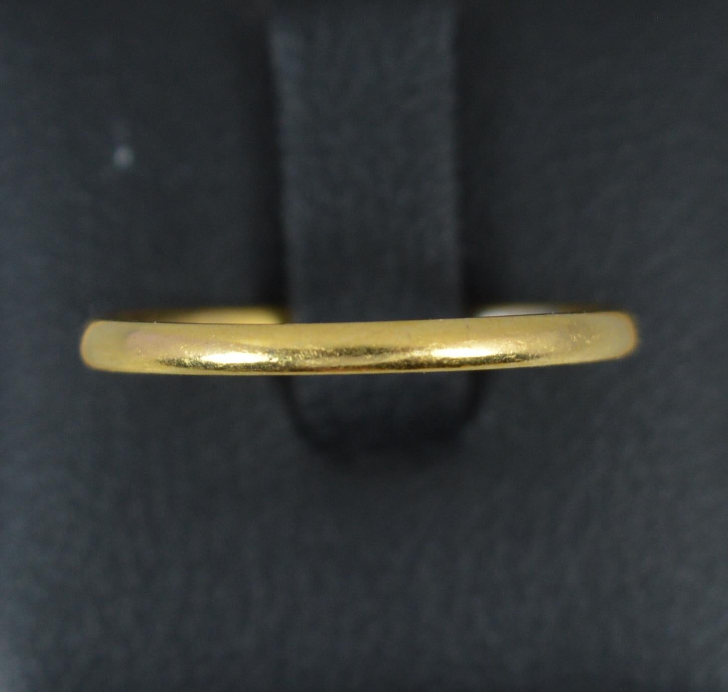 Antique 22ct Gold Fidelity Plain Stack Wedding Band In Excellent Condition For Sale In St Helens, GB
