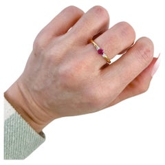Used 22ct Gold & Platinum Ruby Diamond Three Stone Ring
