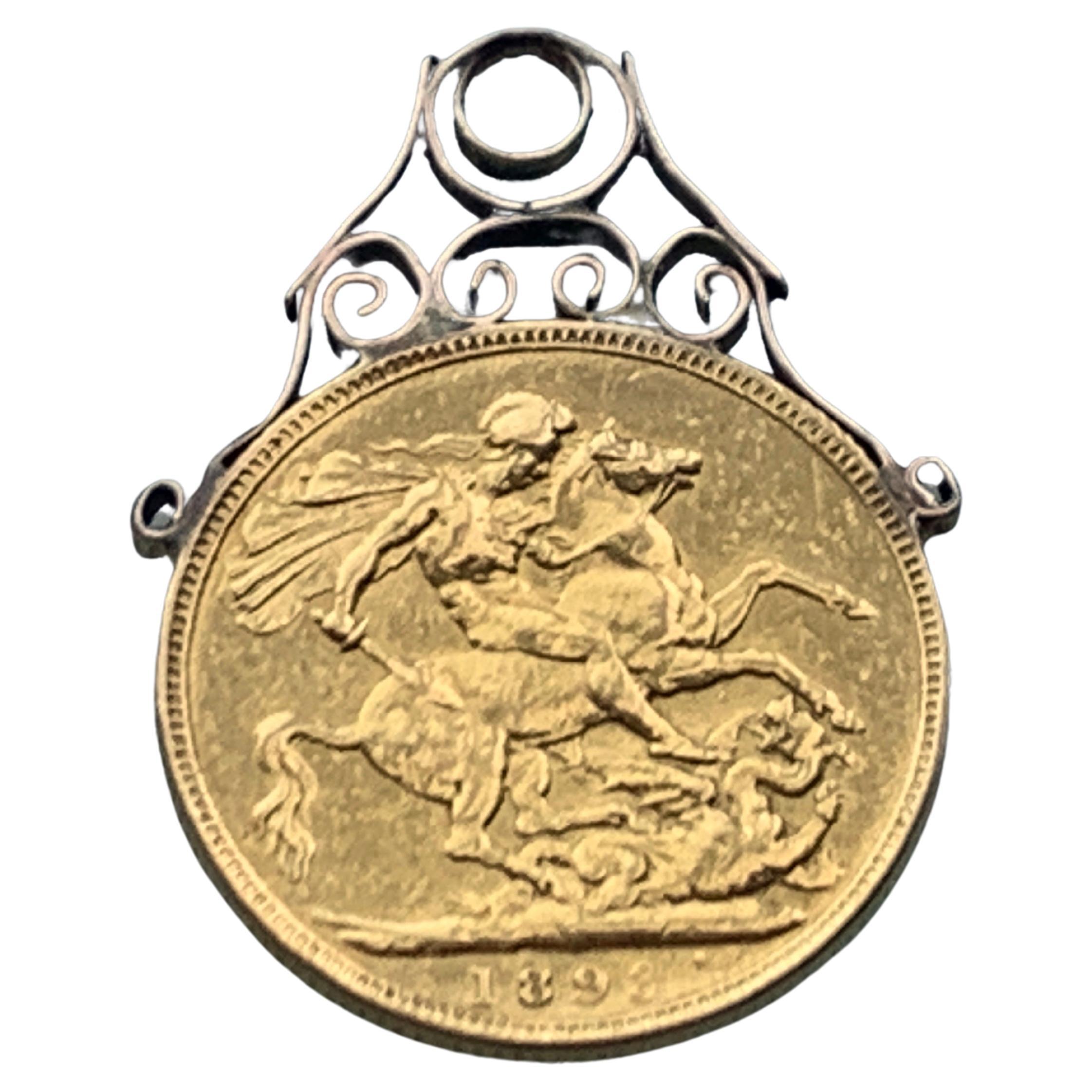 Antique 22ct Gold Sovereign Pendant