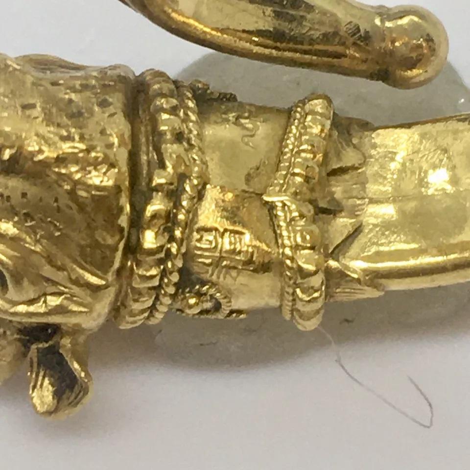 Antique 22K GOLD El Toro Ring 7.7 Gram Size 5 Adjustable Granulation Hand Made In Good Condition For Sale In Los Angeles, CA