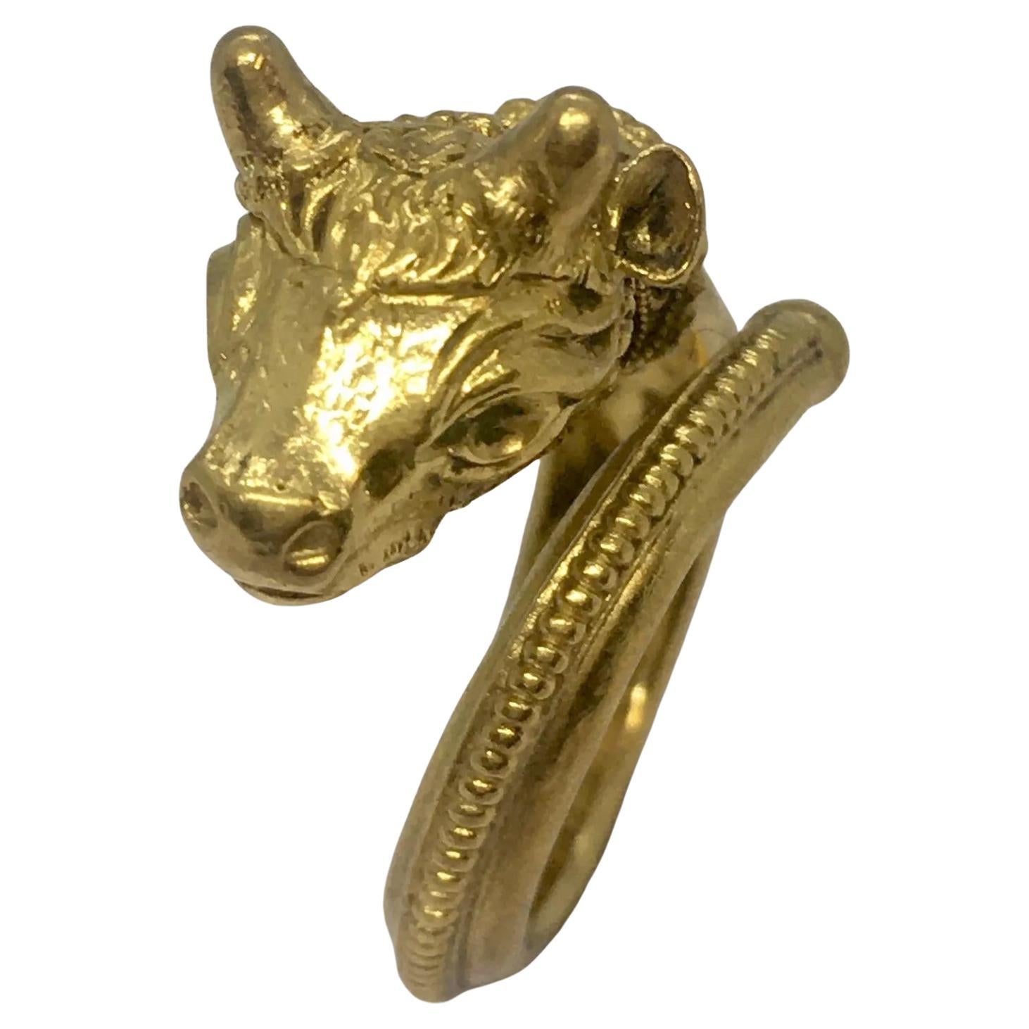 Antique 22K GOLD El Toro Ring 7.7 Gram Size 5 Adjustable Granulation Hand Made