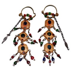 Antique 22K Gold Qajar Dangle Earrings