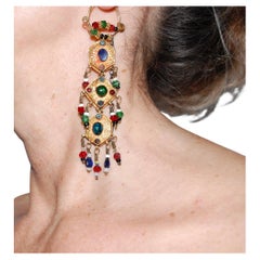 Boucles d'oreilles Qajar antiques en or 22K
