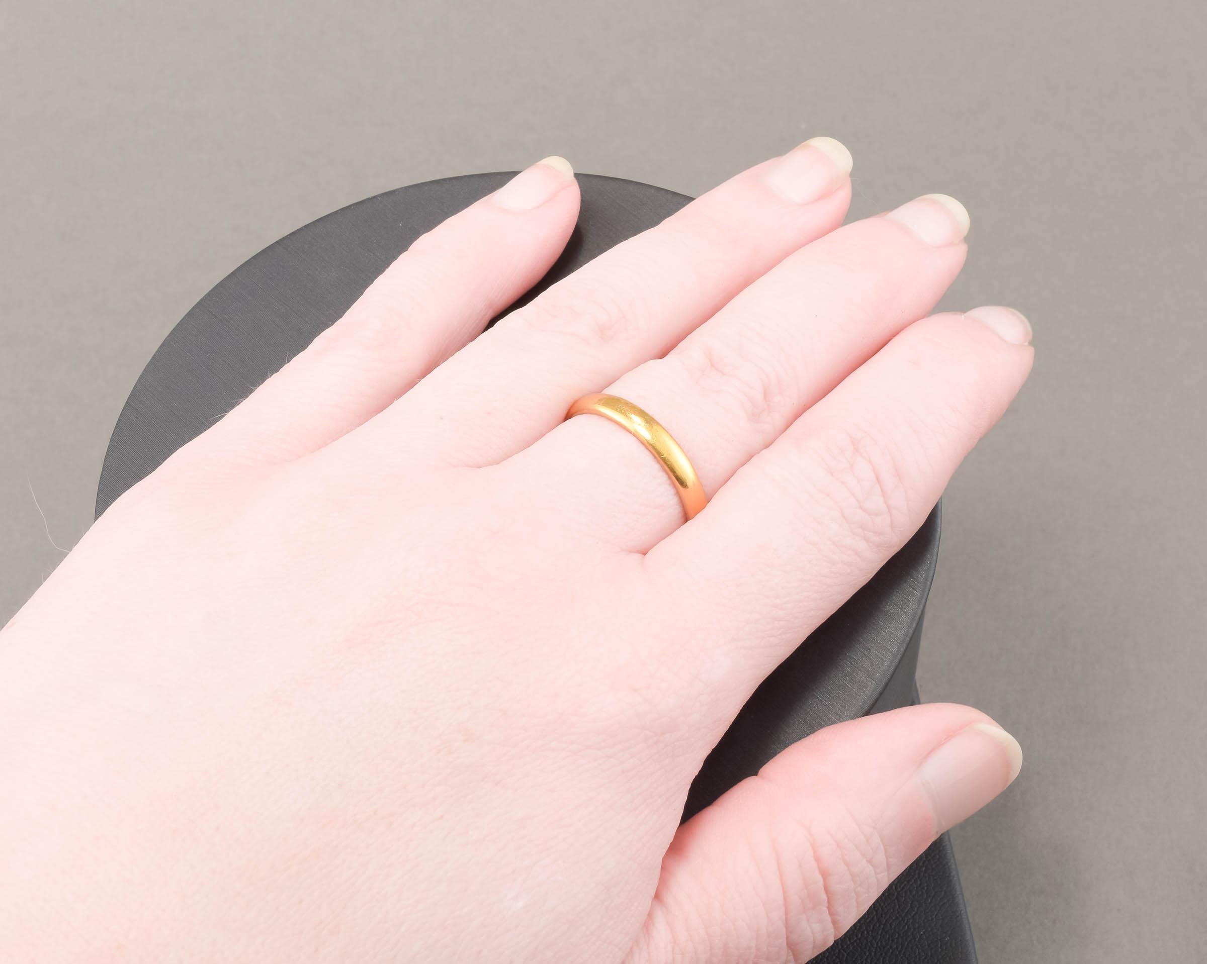 Antiker 22 Karat Gold Ehering oder Stapelring, gestempelt 1916 - 1917 für Damen oder Herren
