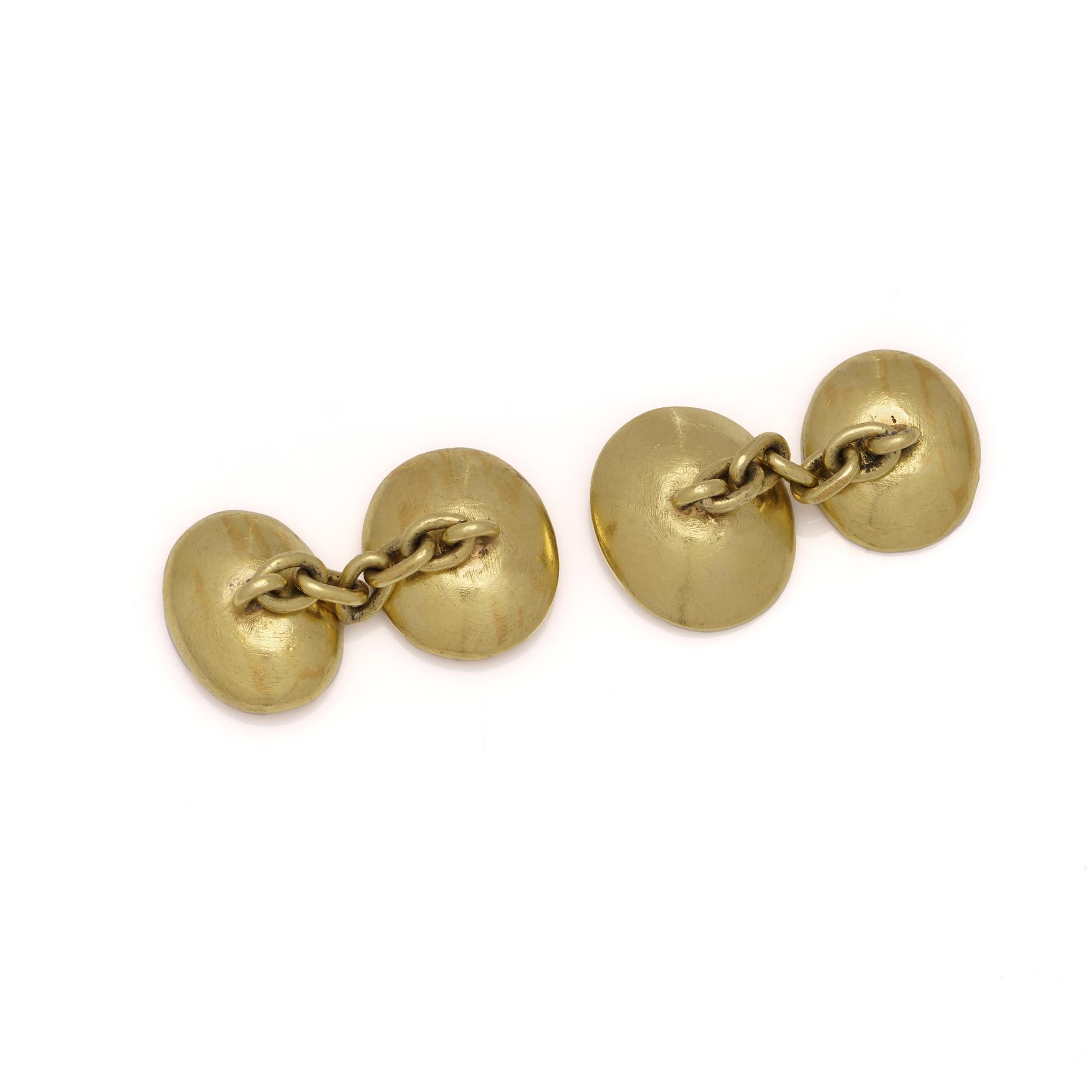 Antique 22kt yellow gold cufflinks, each adorned with Roman 4 carved hardstone For Sale 1