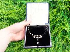 Victorian 2.30 Carat Opal and 2.54 Carat Diamond Necklace