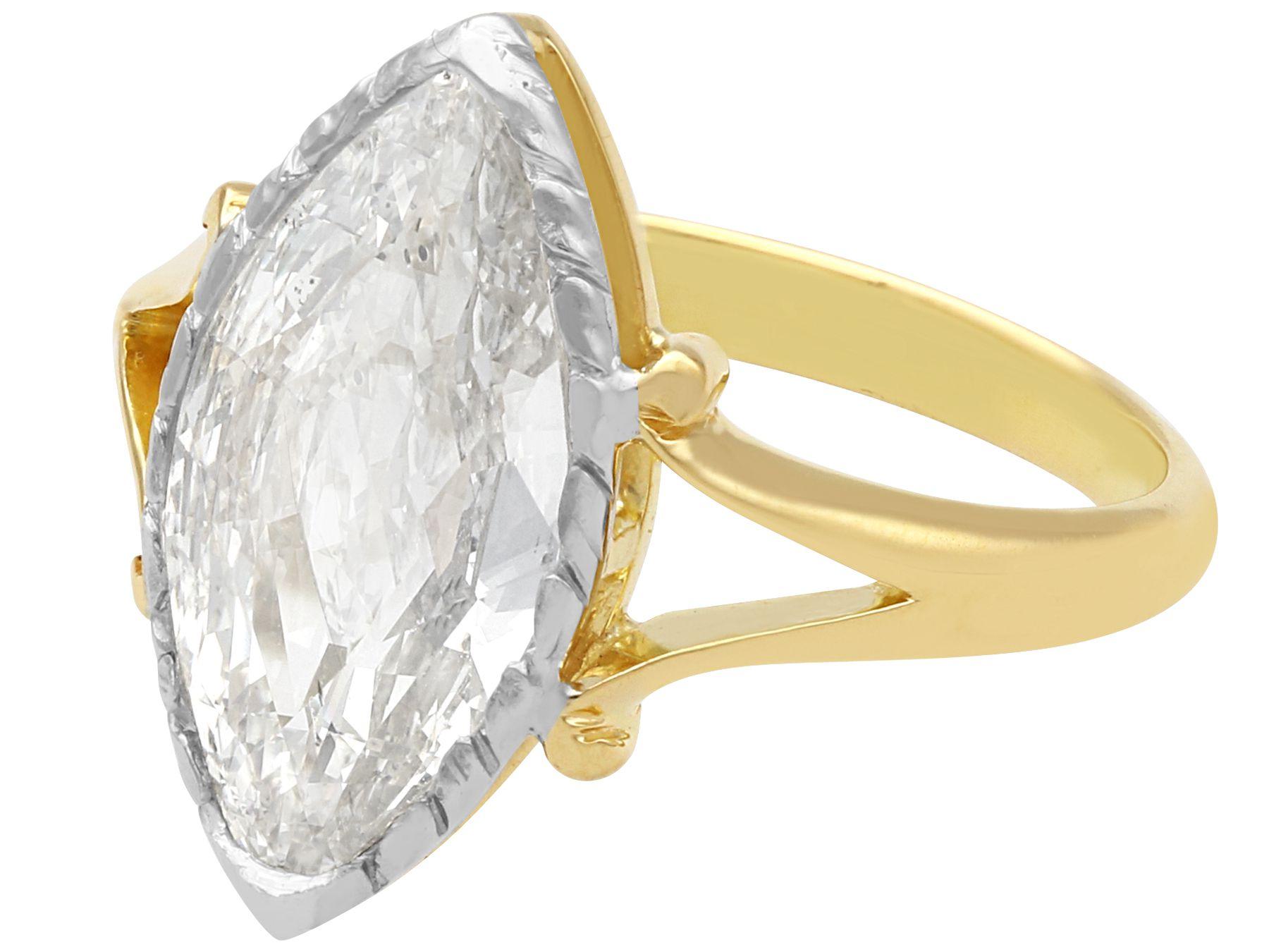 A stunning antique 1900's 2.35 carat diamond and 18 karat yellow gold, platinum set solitaire ring; part of our diverse antique jewelry and estate jewelry collections.

This stunning, fine and impressive antique engagement ring has been crafted in