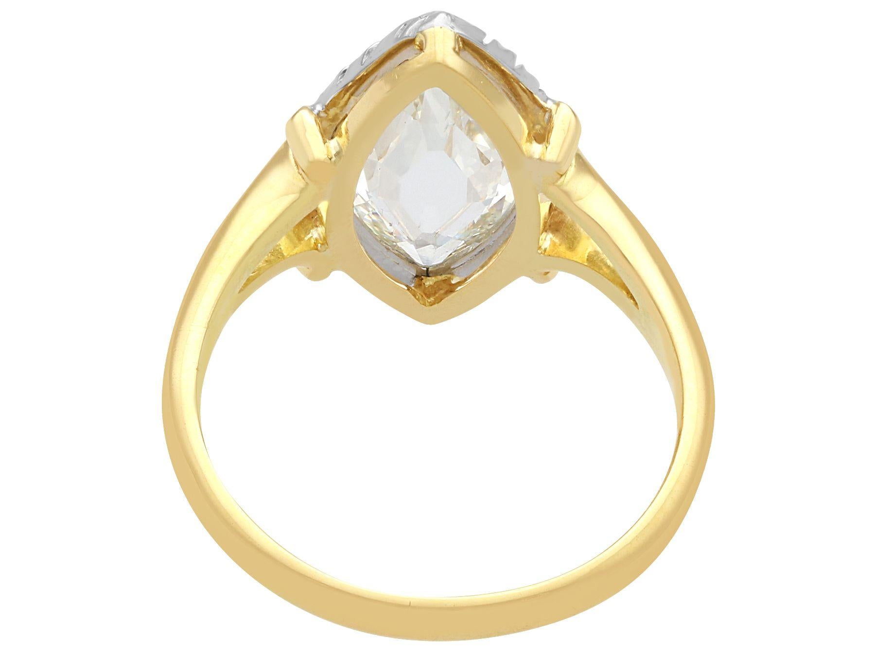 Antique 2.35 Carat Diamond and Yellow Gold Solitaire Ring, Circa 1900 In Excellent Condition In Jesmond, Newcastle Upon Tyne