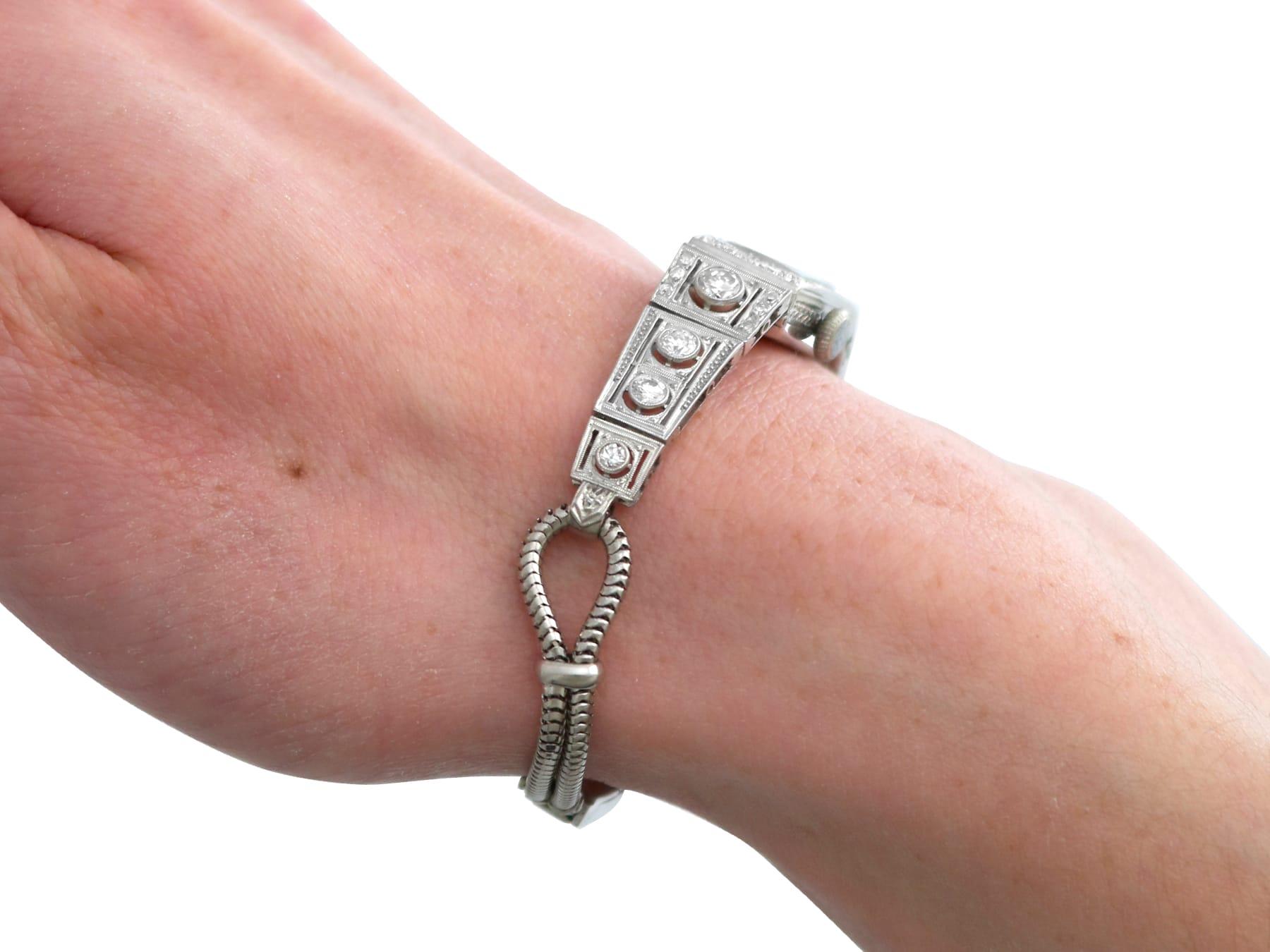 Antique 2.36 Carat Diamond and Platinum Cocktail Watch Circa 1925 For Sale 6