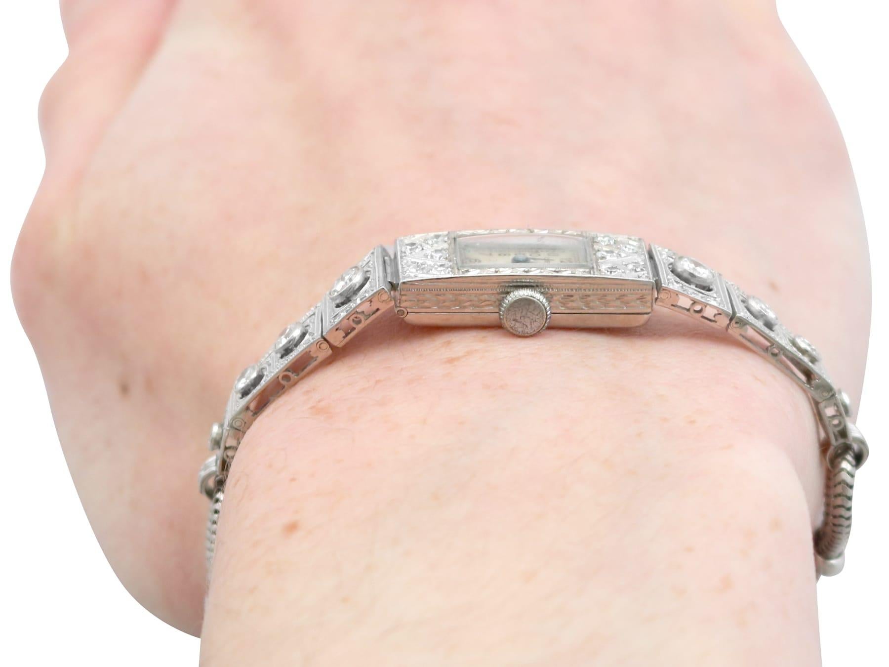 Antique 2.36 Carat Diamond and Platinum Cocktail Watch Circa 1925 For Sale 7