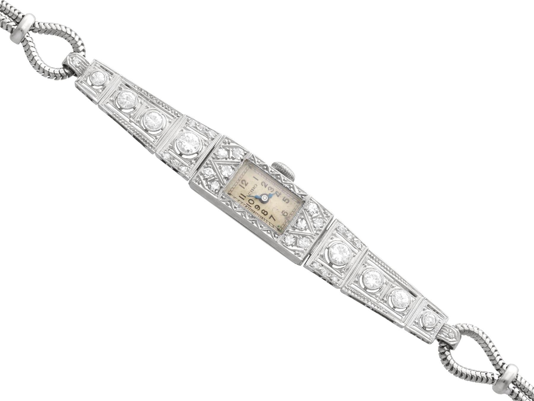 Antique 2.36 Carat Diamond and Platinum Cocktail Watch Circa 1925 In Excellent Condition For Sale In Jesmond, Newcastle Upon Tyne