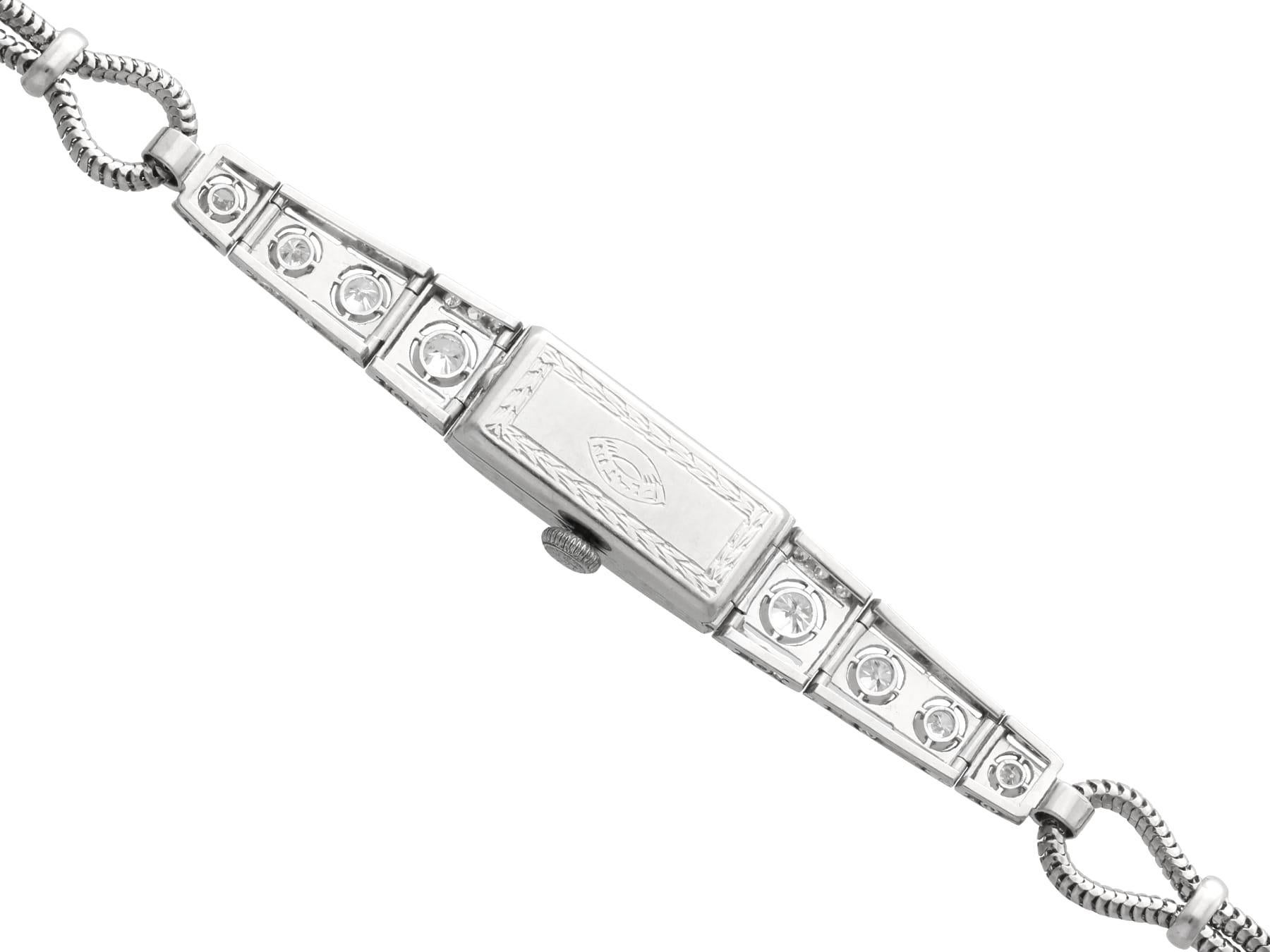 Antique 2.36 Carat Diamond and Platinum Cocktail Watch Circa 1925 For Sale 1