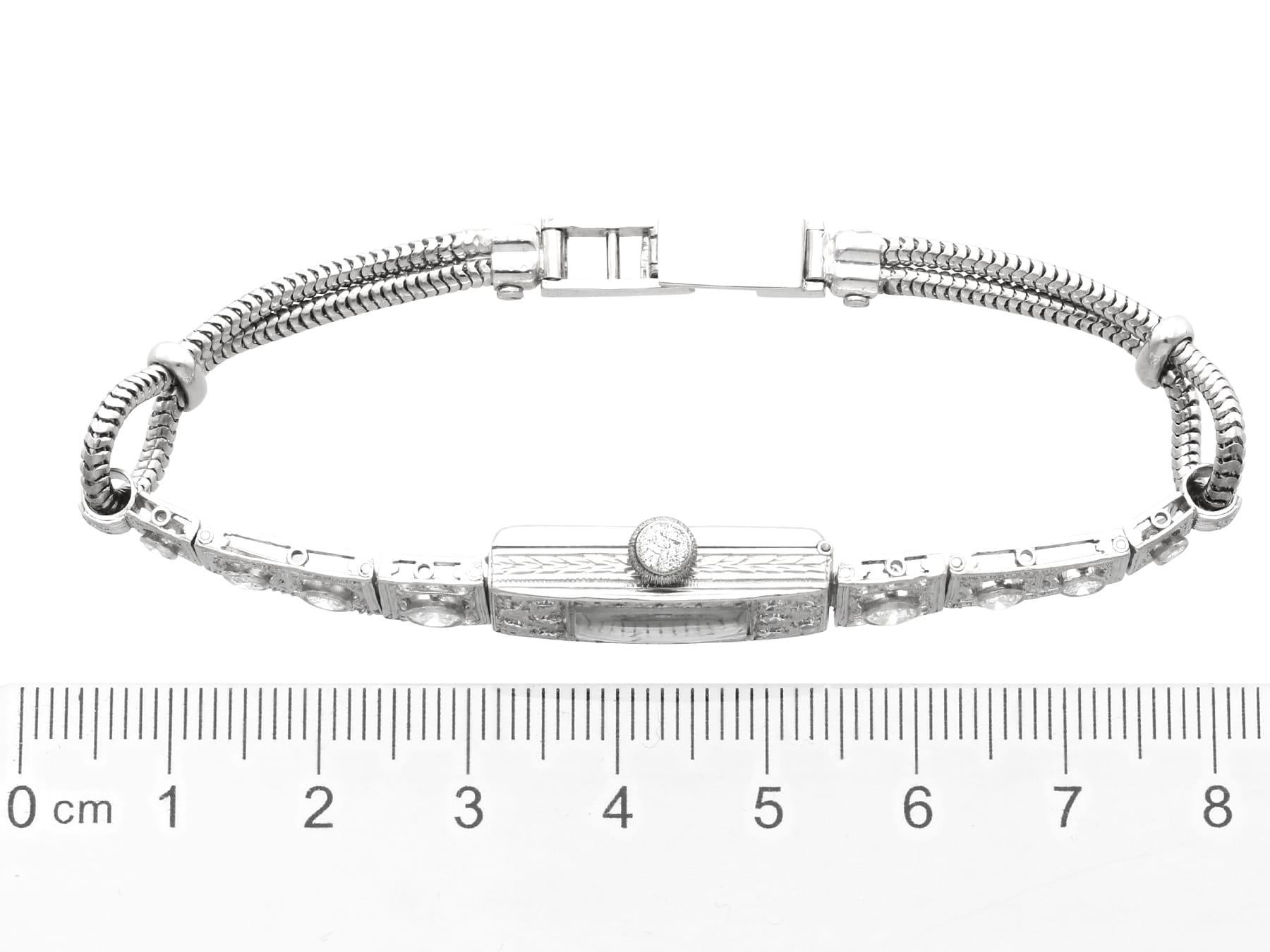Antique 2.36 Carat Diamond and Platinum Cocktail Watch Circa 1925 For Sale 2