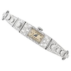 Antike Cocktailuhr aus Platin mit 2,36 Karat Diamanten und Platin, um 1925