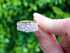 Antique 2.37 Carat Diamond and 18k Yellow Gold Cluster Ring Circa 1910
