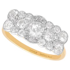 Antique 2.37 Carat Diamond and 18k Yellow Gold Cluster Ring Circa 1910