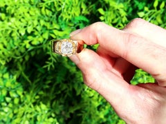Anello di fidanzamento solitario unisex con diamante antico da 2,38 carati e oro giallo 18k