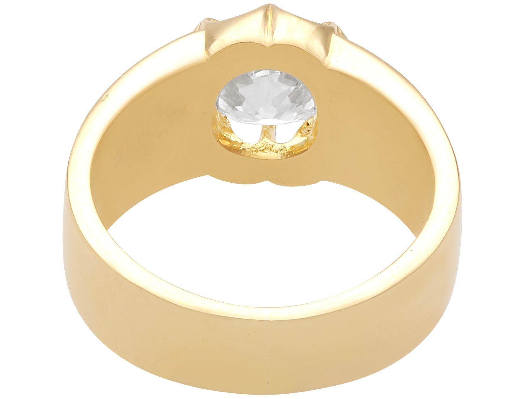 Antiguo Anillo de Compromiso Solitario Unisex de Diamantes de 2,38 quilates y Oro Amarillo de 18k en venta 2