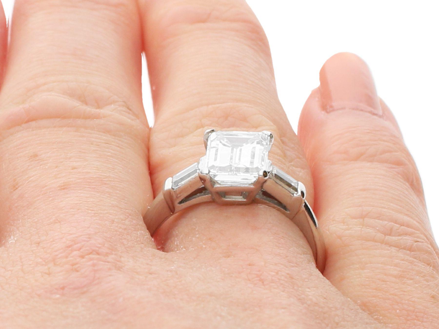Antique 2.38 Carat Diamond and Platinum Solitaire Engagement Ring, Circa 1935 For Sale 7