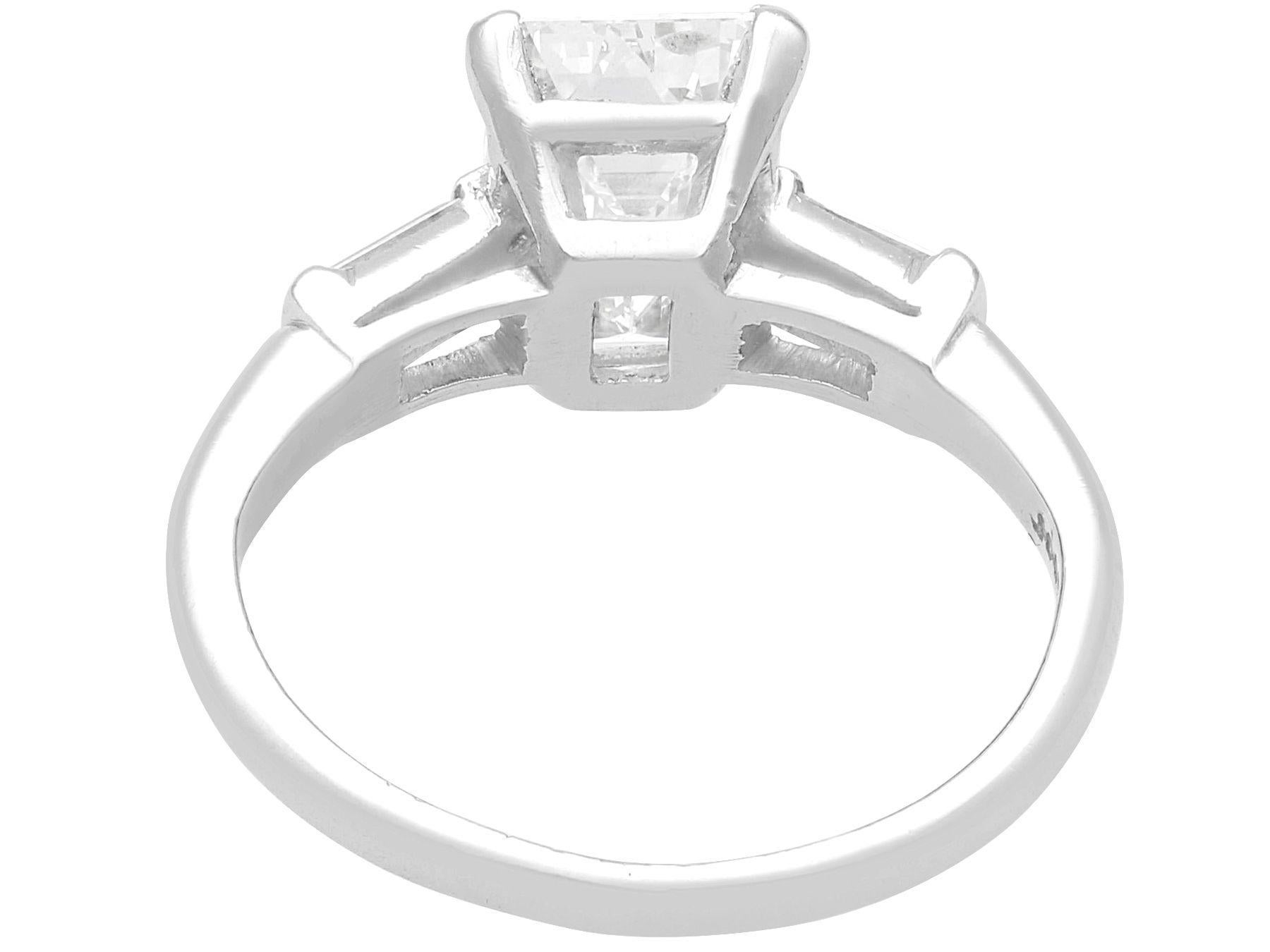 Women's or Men's Antique 2.38 Carat Diamond and Platinum Solitaire Ring, Circa 1935 For Sale