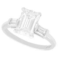 GIA 2.38 Carat Pear Shaped and Baguettes Diamond Solitaire Platinum ...