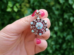Antique 2.38 Carat Opal and Diamond Yellow Gold Pendant Brooch, 1880s
