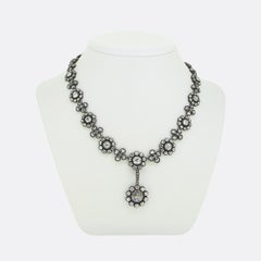 Antique 24.00 Carat Diamond Pansy Necklace