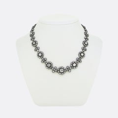 Antique 24.00 Carat Diamond Pansy Necklace