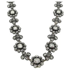 Antique 24.00 Carat Diamond Pansy Necklace