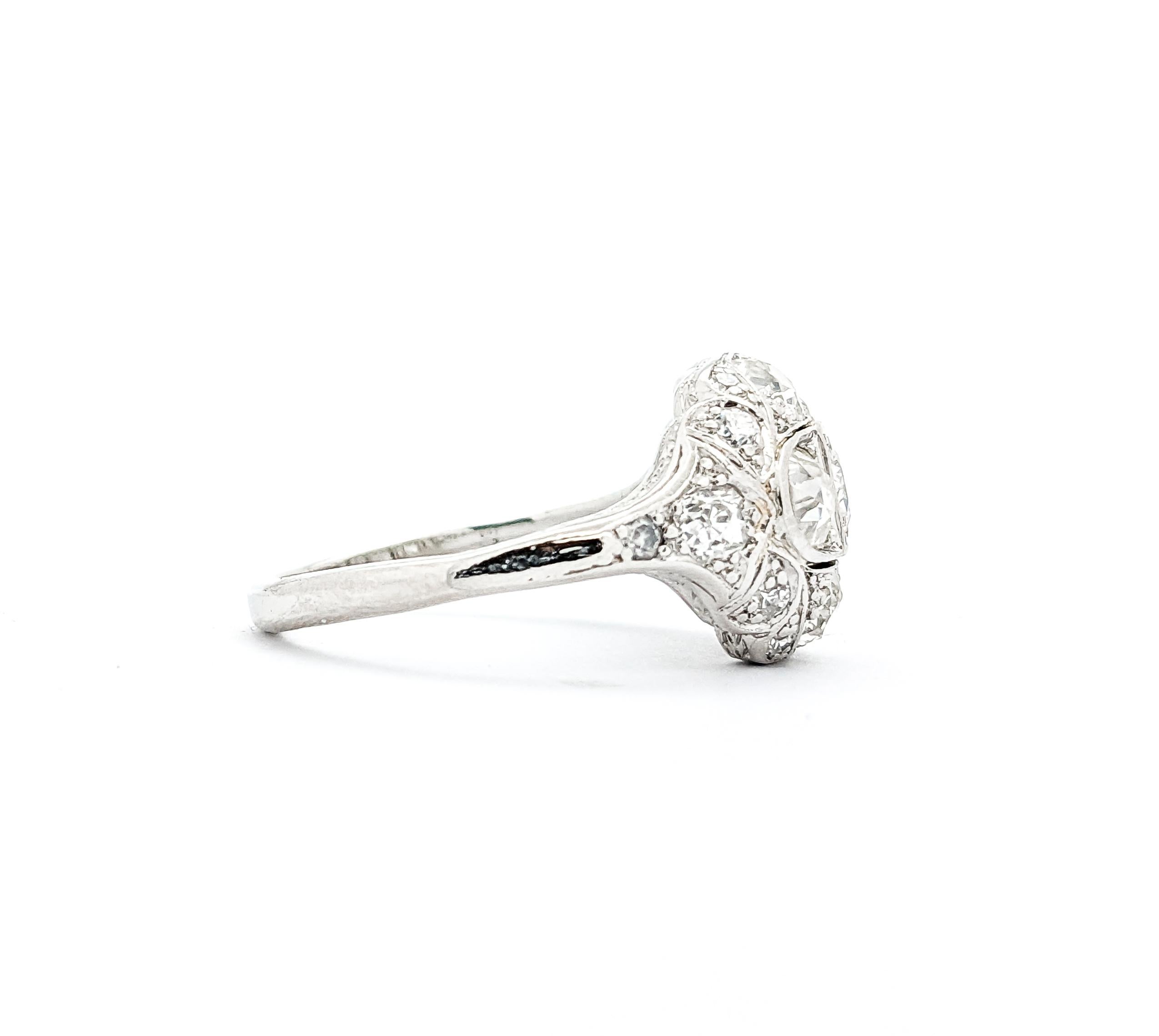 Antique 2.40ctw Mine Cut Diamonds Ring In Platinum For Sale 3