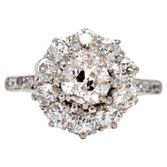 Antiker 2,41ct alter europäischer Diamant-Cluster-Ring
