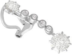 Antique 2.42 Carat Diamond and Platinum Drop Earrings, circa 1925