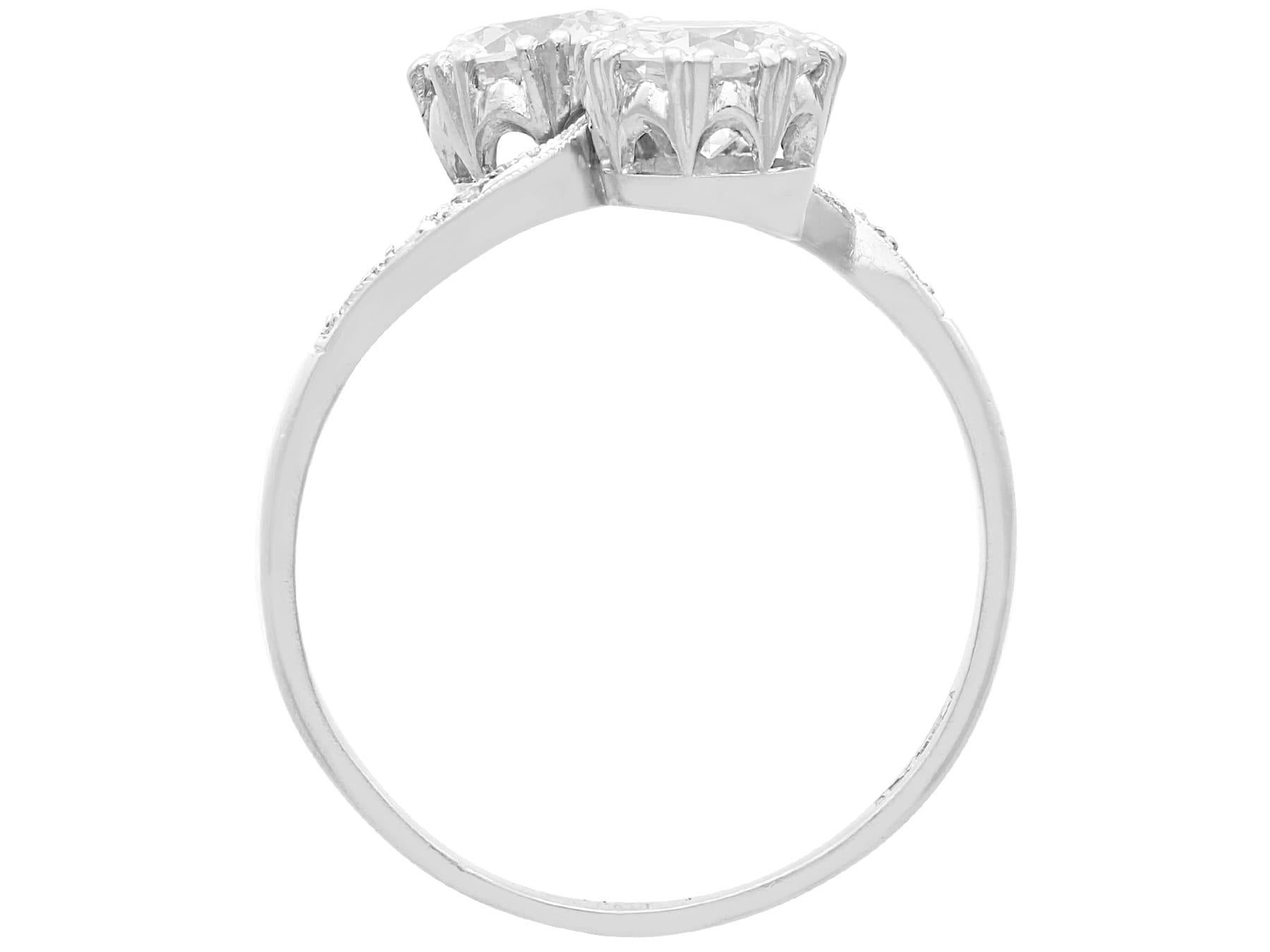 Women's or Men's Antique 2.47 Carat Diamond and Platinum Twist Ring For Sale