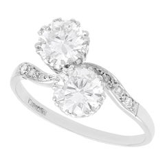 Antique 2.47 Carat Diamond and Platinum Twist Ring