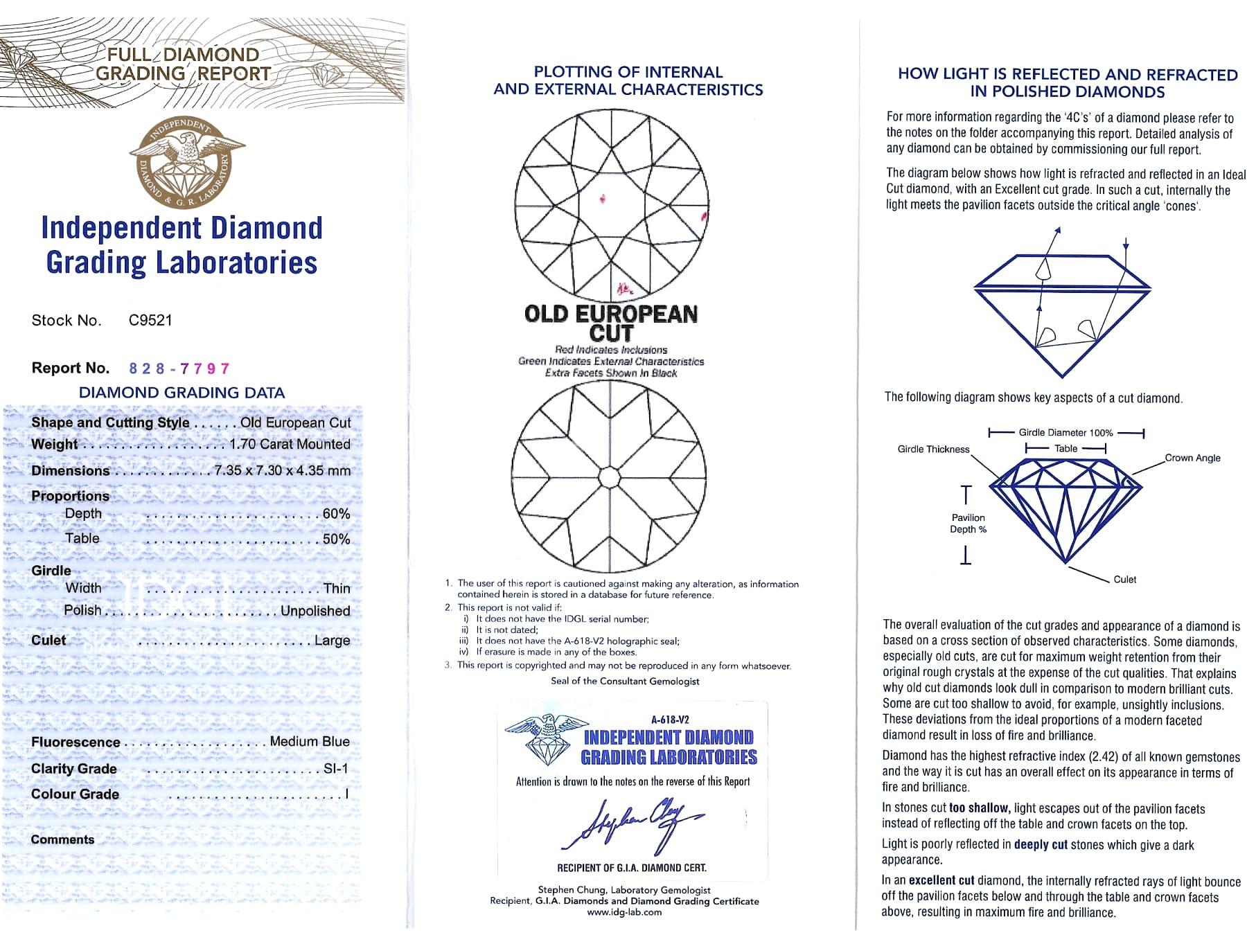 Antico ciondolo con diamante da 2,48 carati e aureola in platino Circa 1920 in vendita 10
